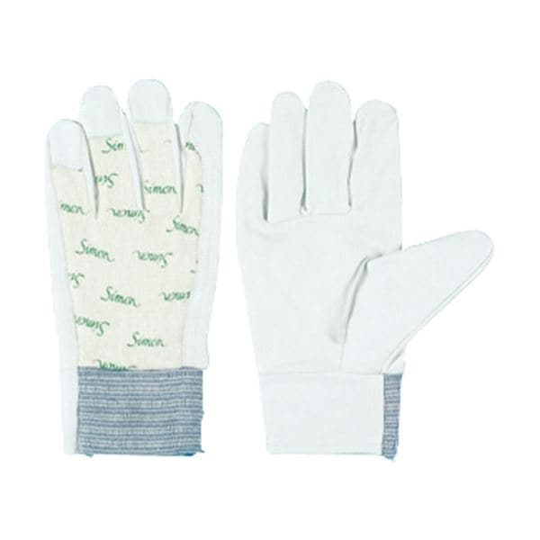 （まとめ）牛本革手袋 126白 S 4120067 1双 [x5セット]