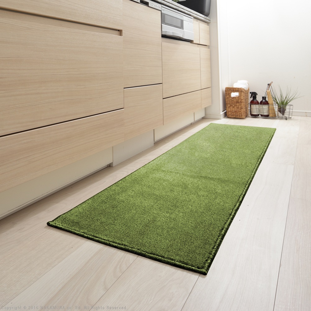 キッチンマット ラグ 洗える おしゃれ 無地 滑り止め 日本製 防汚 240x45cm