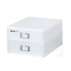 書類ケース 収納ケース 幅26cm A4 2段 縦入れ 6個セット ホワイト ライフモデュール ファイルユニット オフィス 書斎