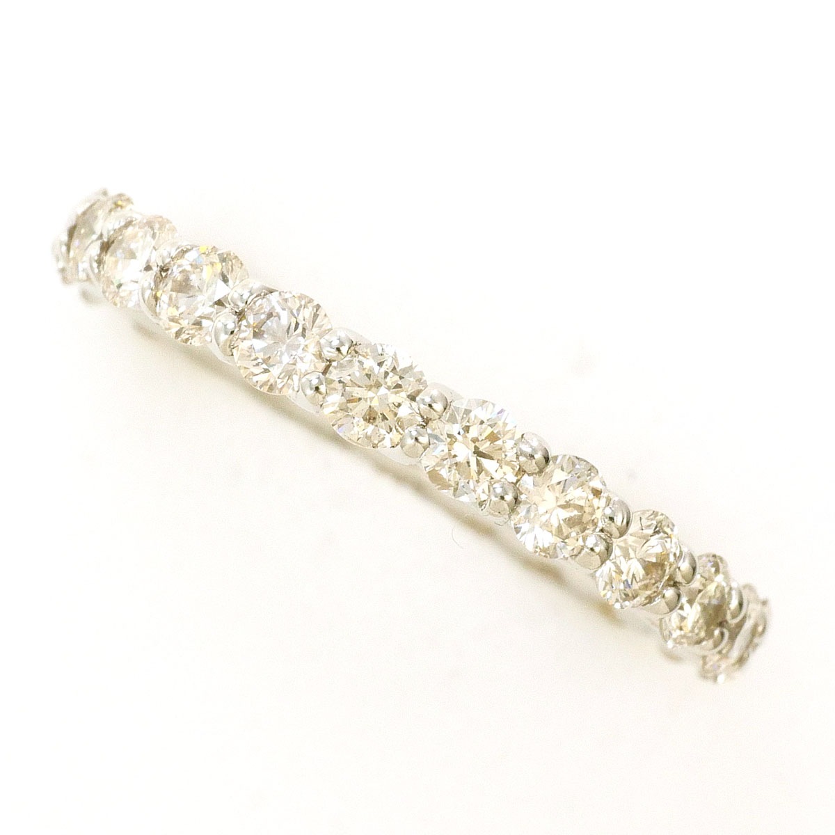 PT950 プラチナ リング・指輪 9号 ダイヤモンド 計1.50ct カード鑑別書 総重量約3.1g 中古