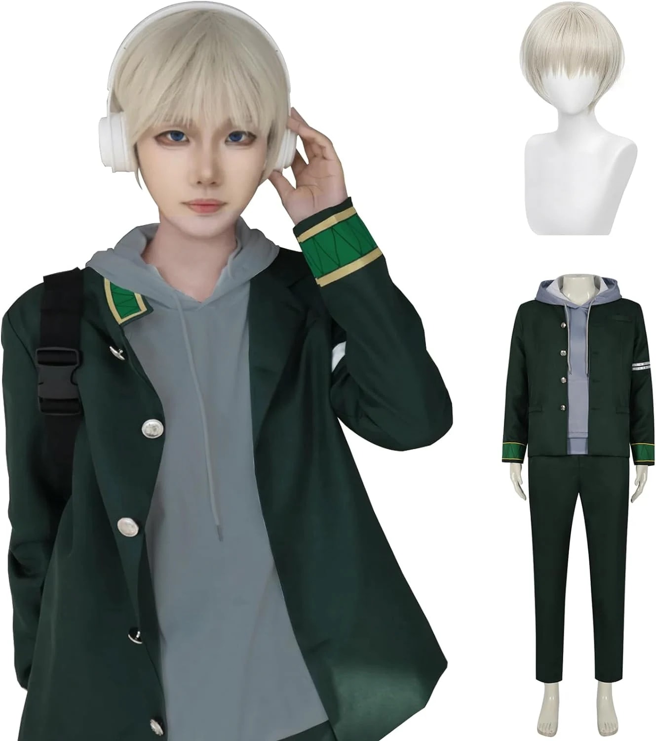 梶蓮コスプレ衣装 風鈴高校 制服スーツ 制服 ウイッグ付き WIND BREAKER コスチューム 仮装 変装 クリスマス ハロウィン イベント日常服