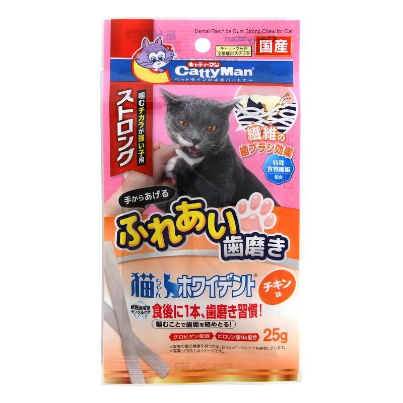 （まとめ買い）猫ちゃんホワイデント ストロング チキン味 25g 猫用おやつ [x24]