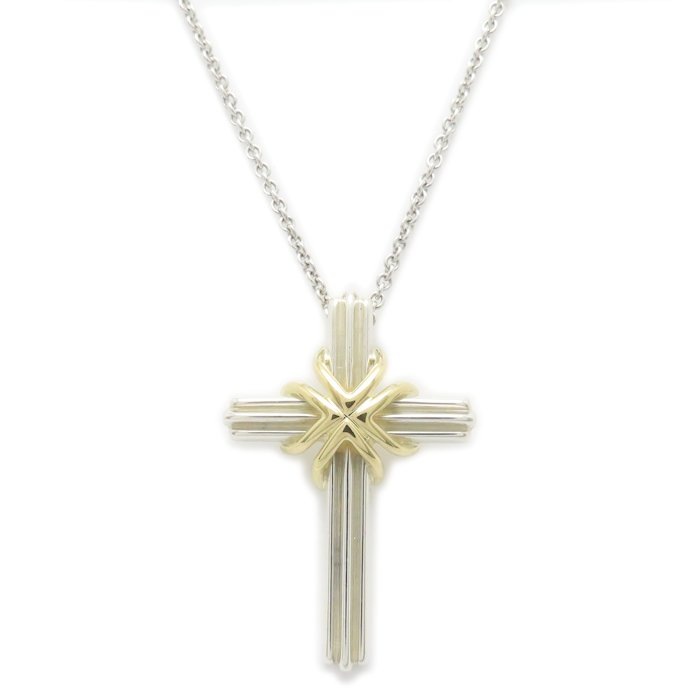 シグネチャークロス ネックレス シルバー925xK18YG イエローゴールド レディース/295020【中古】