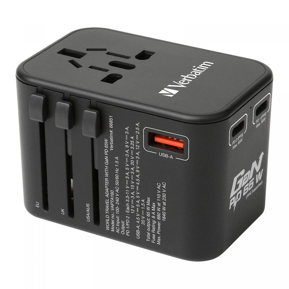 3 ポート 65W PD 3.0 & QC 3.0 GaN ユニバーサル トラベル アダプター （関税はお客様のご負担となります）