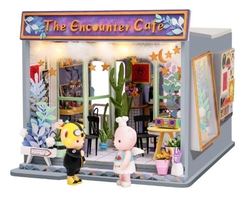 DIY小屋にテディベアの別荘模型を組み立てる 手作りマイホームバレンタイン/誕生日プレゼント