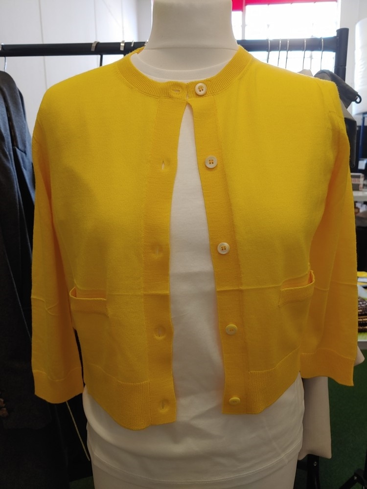 PRADA WOMAN WOOL CARDIGAN YELLOW COLOR 125831