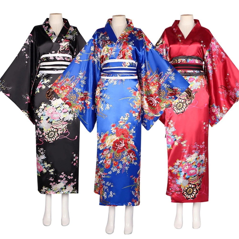日本の伝統的なレディースフォーマル浴衣アニメパフォーマンスフォトスーツ着物ステージパフォーマンスコスプレ衣装 着物
