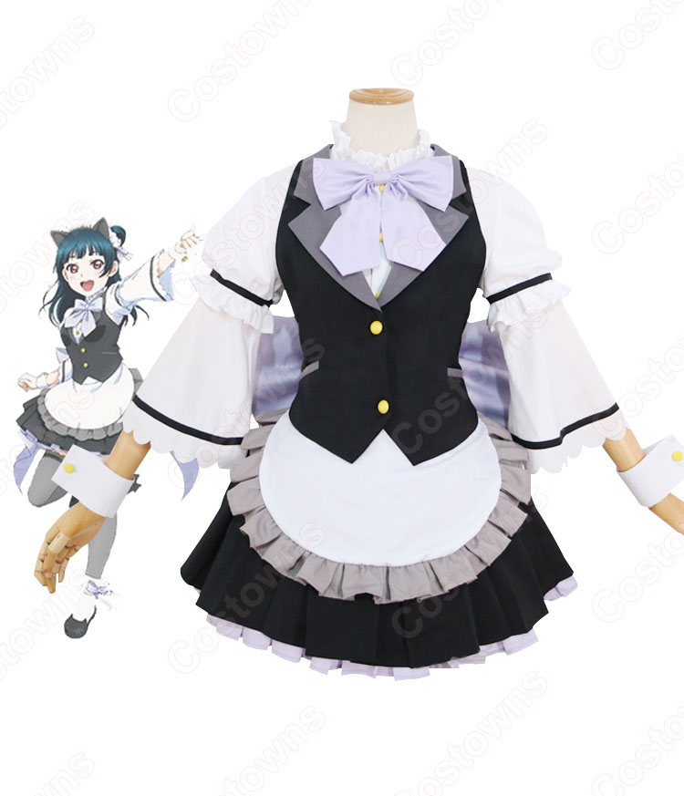 ラブライブ! 津島善子（ツシマヨシコ）メイド服 コスプレ衣装 『ラブライブ！サンシャイン!!×THEキャラSHOP』 メイド衣装