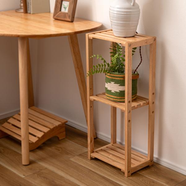 シェルフ 棚 スリム オープンラック 収納棚 木製 3段 シンプル カフェ風 おしゃれ 北欧 玄関 リビング 寝室 ナチュラル デザイン カントリー 天然木 コンパクト 5,134円