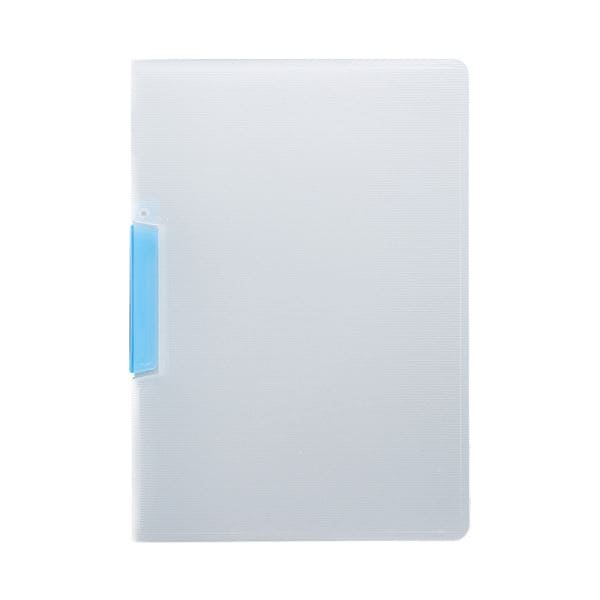 (まとめ) TANOSEE スライドクリップファイルA4タテ クリアブルー 1冊 (×100セット) 11,821円