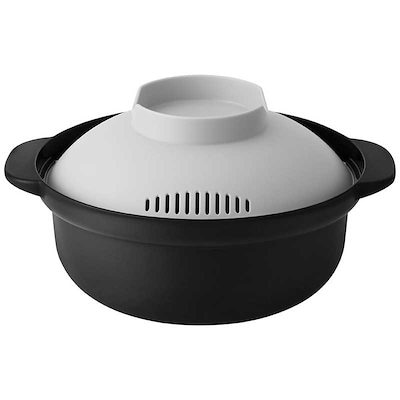 他サイト： エヌエレファント　らくチン！レンジ鍋Recopo(レコポ) ＆NE ブラック　NIM-118-BKの商品画像