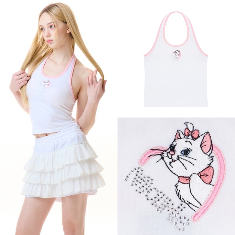 【マリーコラボ】 ラインストーン ホルターネックトップス MARIE HALTERNECK TOP [2カラー]