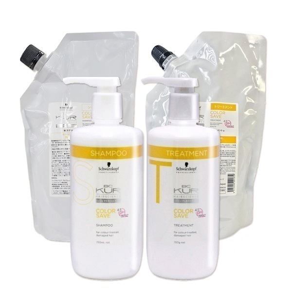BCクア カラーセーブ シャンプー a 750mL + 600mL + トリートメント a 750g セット