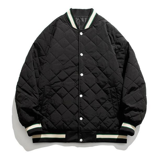 スタジャンメンズミリタリージャケットMA-1スタジアムジャンパーチェック柄通勤通学中綿ブルゾン野球服秋冬暖かいおしゃれ