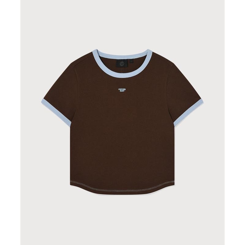 ウーマン ベビーフィット リンガー Tシャツ ブラウン CO2602ST79 BR