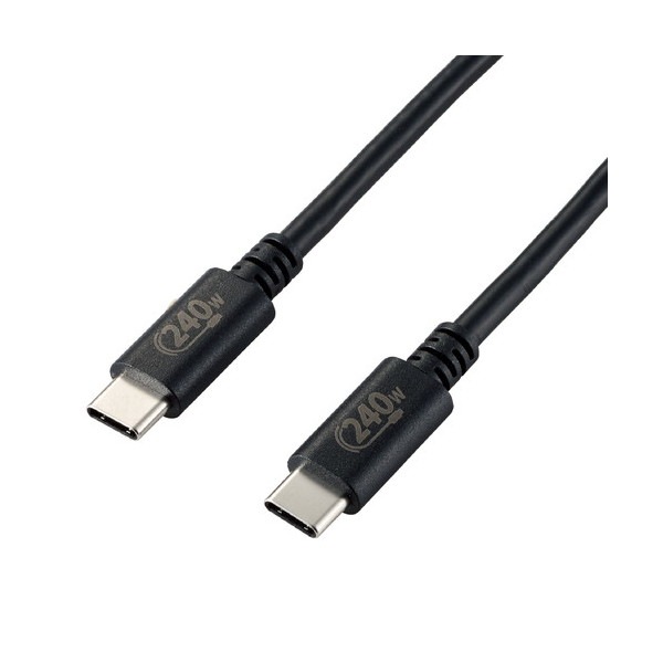 U2C-CCPE20NBK USB Type-cケーブル 2.0 PD EPR対応 240W (USB-C to USB-C) 2m ブラック メーカー直送