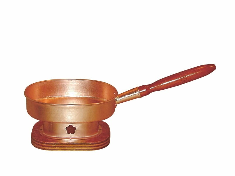 丸新銅器 銅木柄台付十能