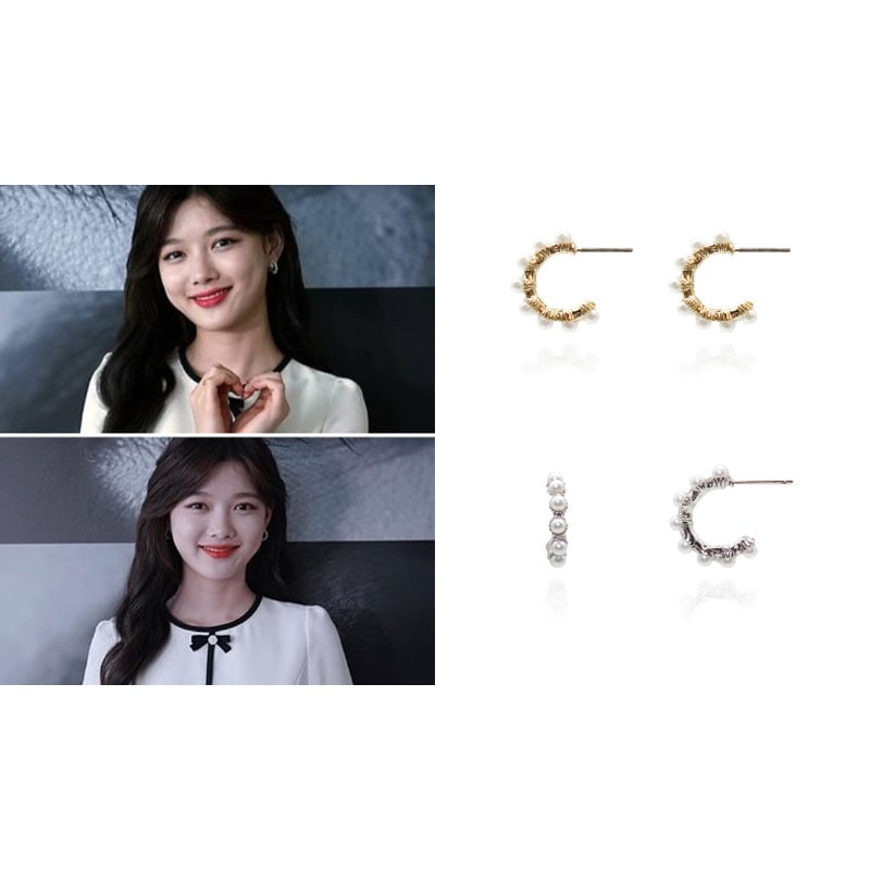 [Twenty Twenty ハンソンミンキムユジョンキムボラチョウリ着用] PEARLHOOP EARRINGS AE019019/韓国ファッション/韓国ファッションスタイル/韓国スト
