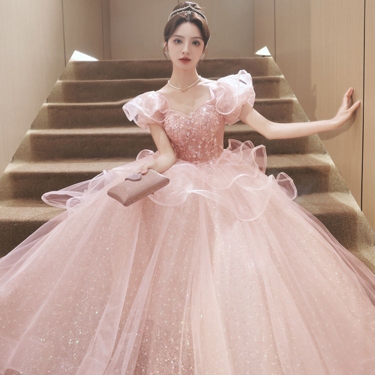 【急速出荷!】女性用イブニングドレススカート2024年宴会気質誕生日成人式司会者 ウェディングドレス