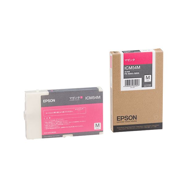 （まとめ） エプソン EPSON インクカートリッジ マゼンタ Mサイズ ICM54M 1個 (×3セット)