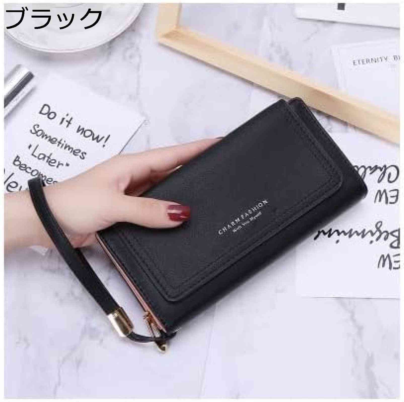 【20%OFFクーポン】長財布 シンプル 韓国 おしゃれ レディース ファスナー 3つ折り財布 パスケース 携帯バッグ ハンドバッグ 小銭入れ 大容量