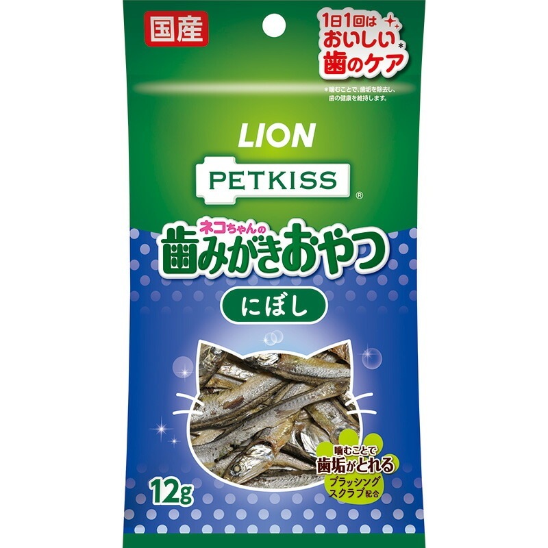 （まとめ買い）PETKISS ペットキス ネコちゃんの歯みがきおやつ にぼし 12g 猫用おやつ [x24]
