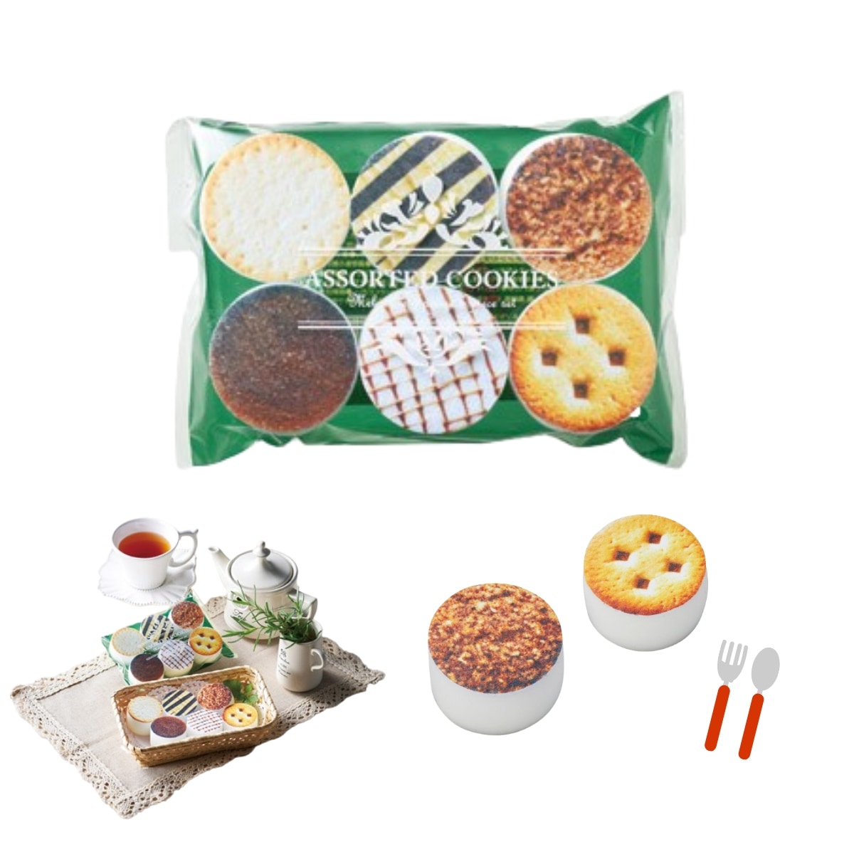 240個セット クッキーアソートメラニンスポンジ6個入 掃除 キッチン 粗品 景品 プチギフト イベント ノベルティ 参加賞 記念品 販促品