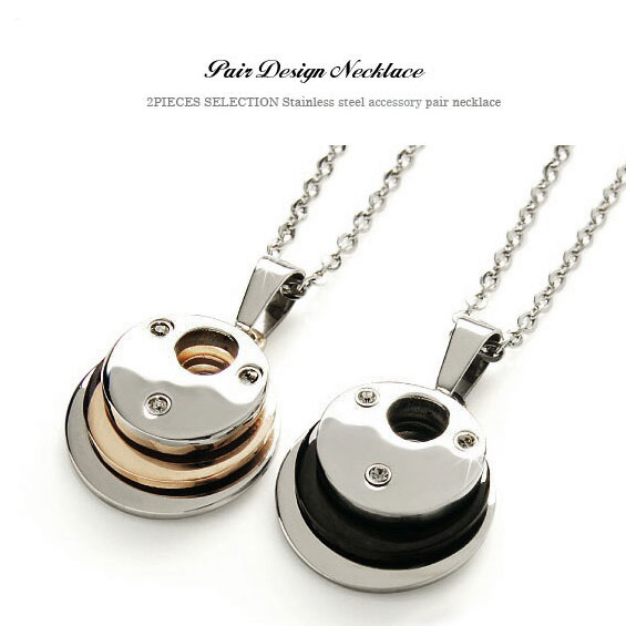 送料無料！ spe0223-pair ペアネックレス ［チェーン付き ペアネックレス ３重構造の新感