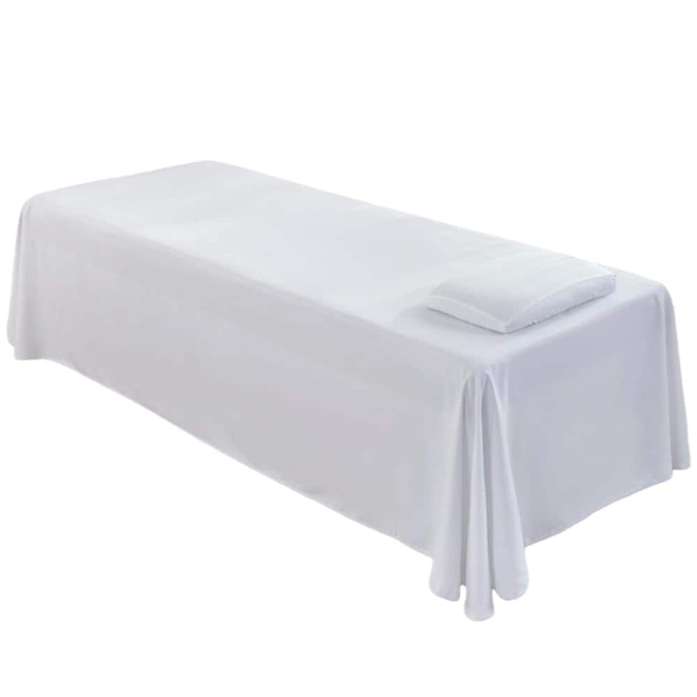マッサージと美容ベッドシーツ柔らかいコットン穴あり無地シンプルなワンピースフィットシーツ通気性と肌に優しく美容サロンやオールシーズン治療用マットレスに適しています (ホワイト スモールサ