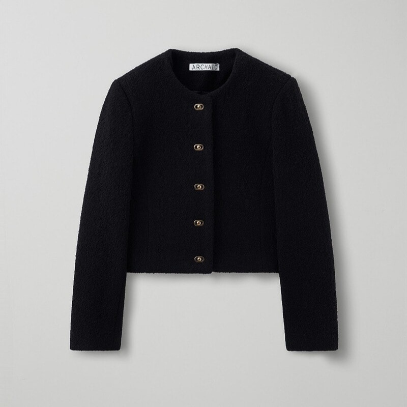 [ARCHAIC] bookle tweed jacket_black