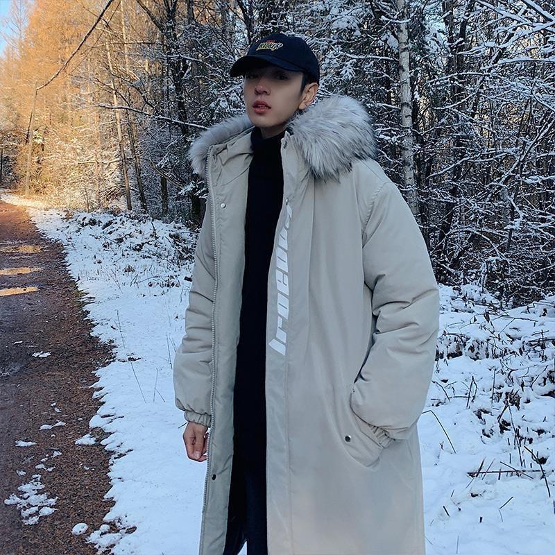【春秋トレンド】 冬日系新作 ロングコート ジャケット コットンジャケット フード付きダウンコート ファーカラー 厚手ウォーム メンズ ゆったり百掛快適けins韓国ファッション ポリエステル