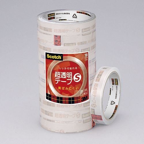 （まとめ買い）超透明テープS工業用包装18mm10巻 BK-18N 00023262 [x3]