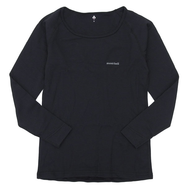 モンベル アンダーウェア インナー レディース ジオライン M.W.ラウンドネックシャツ Mサイズ ブラック RM1107705BK mont-bell