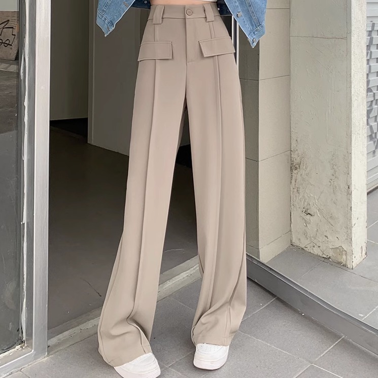 レディース パンツ ボトムス ストレートパンツ ロングパンツ ワイドパンツ ロング マキシ フルレングス ワイド ストレート オーバーサイズ センタープレス タック ハイウエスト 前開き ソフト