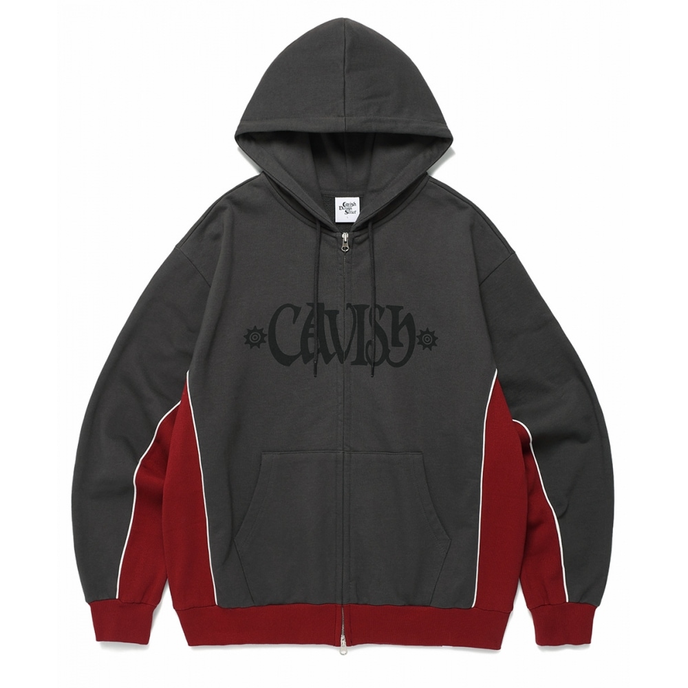 CAVISH パイピングジップアップパーカー チャコール(CV2DFUM480A)