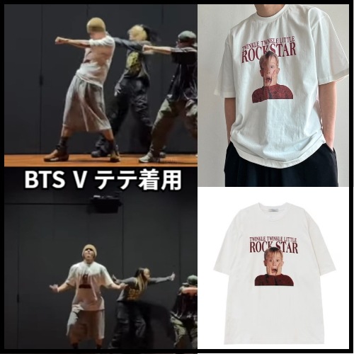 [BTS V テテ着用] ホームアローン ケビンデジタル男女共用半袖Tシャツオーバーフィット カップルTシャツ