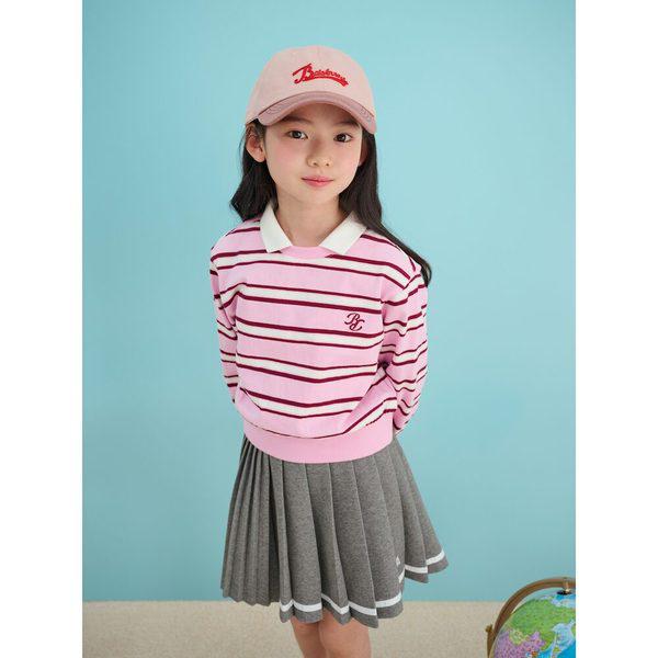 [BEANPOLE KIDS] サトリアルポロ女児ストライプ スウェットシャツ ライトピンク (BI5241G05Y)