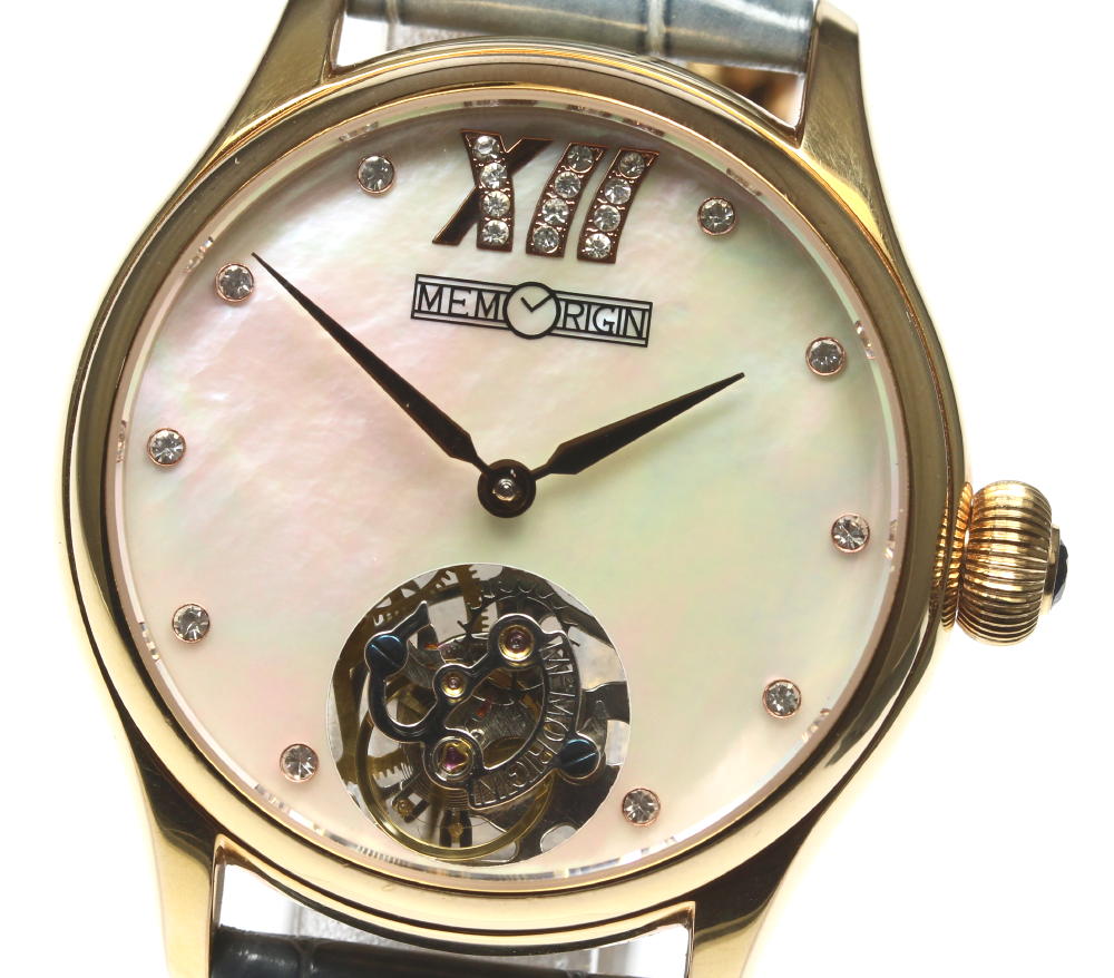 【MEMORIGIN】メモリジン トゥールビヨン ダイヤ 手巻き レディース 【21105】【中古】