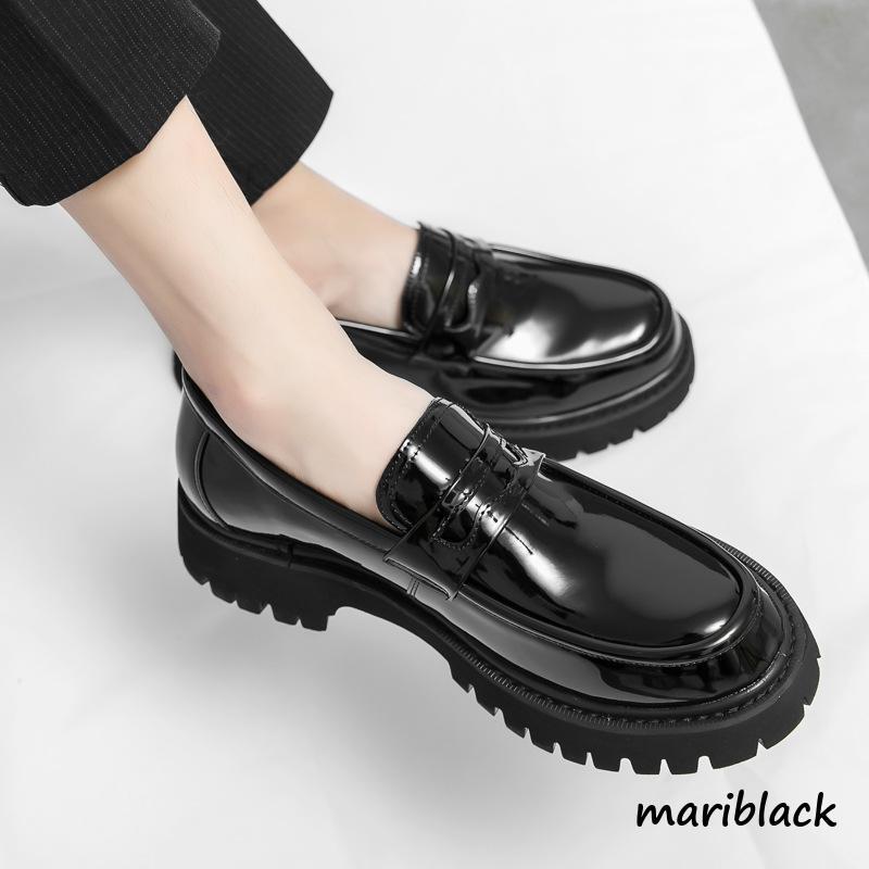厚底ローファー メンズ 革 ヒール おしゃれ スリッポン カジュアルシューズ 歩きやすい 軽量 パンプス モカシン かわいい 幅広 甲高 おじ靴