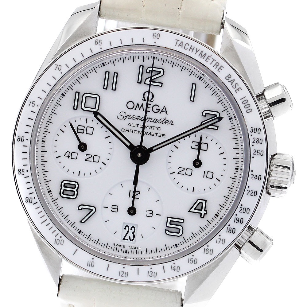 オメガ OMEGA 324.33.38.40.04.001 スピードマスター デイト クロノグラフ 自動巻き レディース 保証書付き_893702【中古】