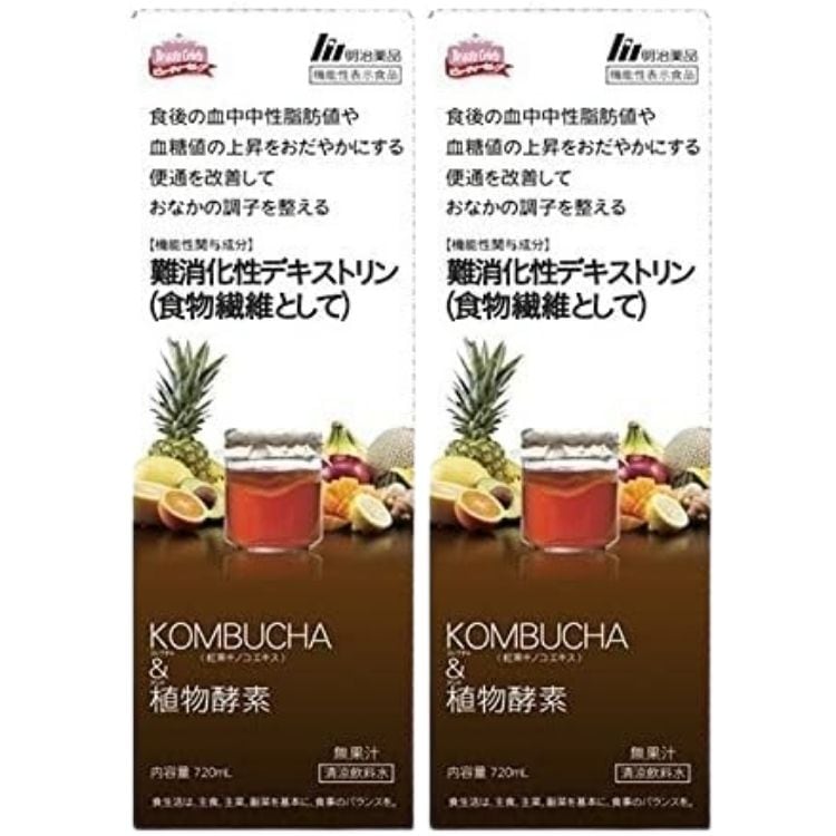2個セット 明治薬品 KOMBUCHA（コンブチャ）＆植物酵素 720ml 機能性表示食品