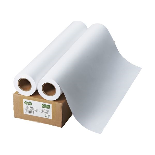 （まとめ） TANOSEE インクジェット用普通紙 A1ロール 594mm50m 1箱（2本） 5セット