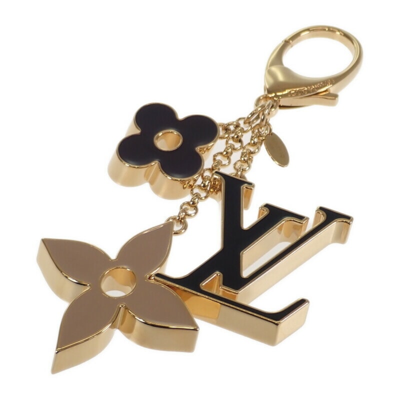 【Aランク】フルール ドゥ モノグラム チャーム キーホルダー M67119 メタル ゴールド LV モノグラムフラワー