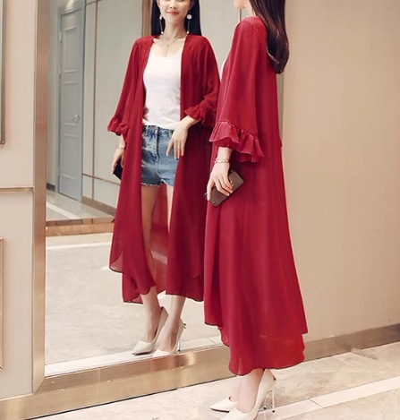 レディース トップス カーディガン ミモレ ロング マキシ スリム ストレート 透け感 シースルー かわいい 大人可愛い きれいめ シンプル おしゃれ こなれ感 ラフ メンズライク マニッシュ