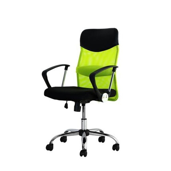 Netforce SSP-MA-W-GN グリーン S-shape(エスシェイプ) オフィスチェア ミドルバック 固定肘 メーカー直送