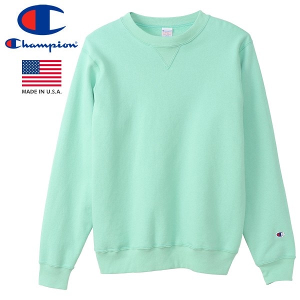 CHAMPION CREW NECK SWEATSHIRT PALE GREEN 【MADE IN U.S.A.】 c5-p001-510