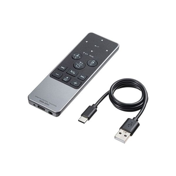 サンワサプライ Bluetoothタッチパッドリモコン プレゼンや動画視聴時に便利なカーソル/メディアキー ブラック MA-PBS325BK