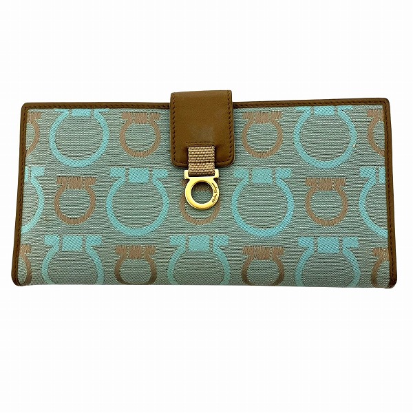 フェラガモ ガンチーニ 長財布 2つ折り財布 レディース 【中古】