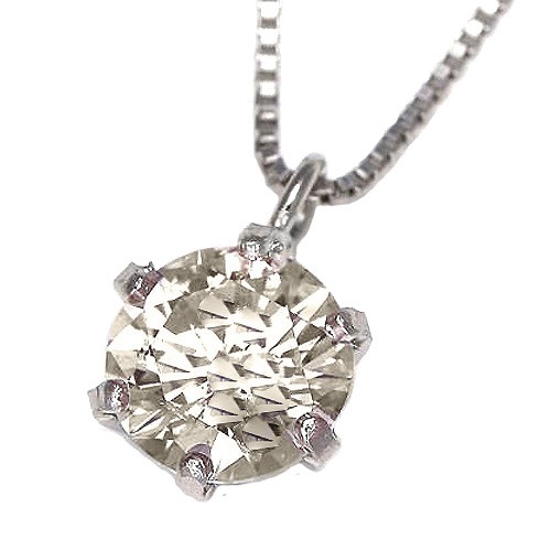 プラチナダイヤ ペンダントネックレス 0.50カラットSI級の輝き！Light Brown 系