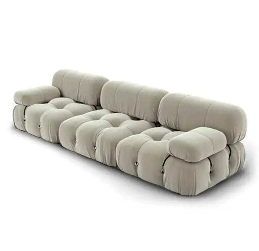 風コンビネーションモジュラーソファ二人ソファー　３人ソファー　モダンなフレンチスタイル　シンプルなブロックソファ　リビングラムベルベットモジュールの組み合わせ